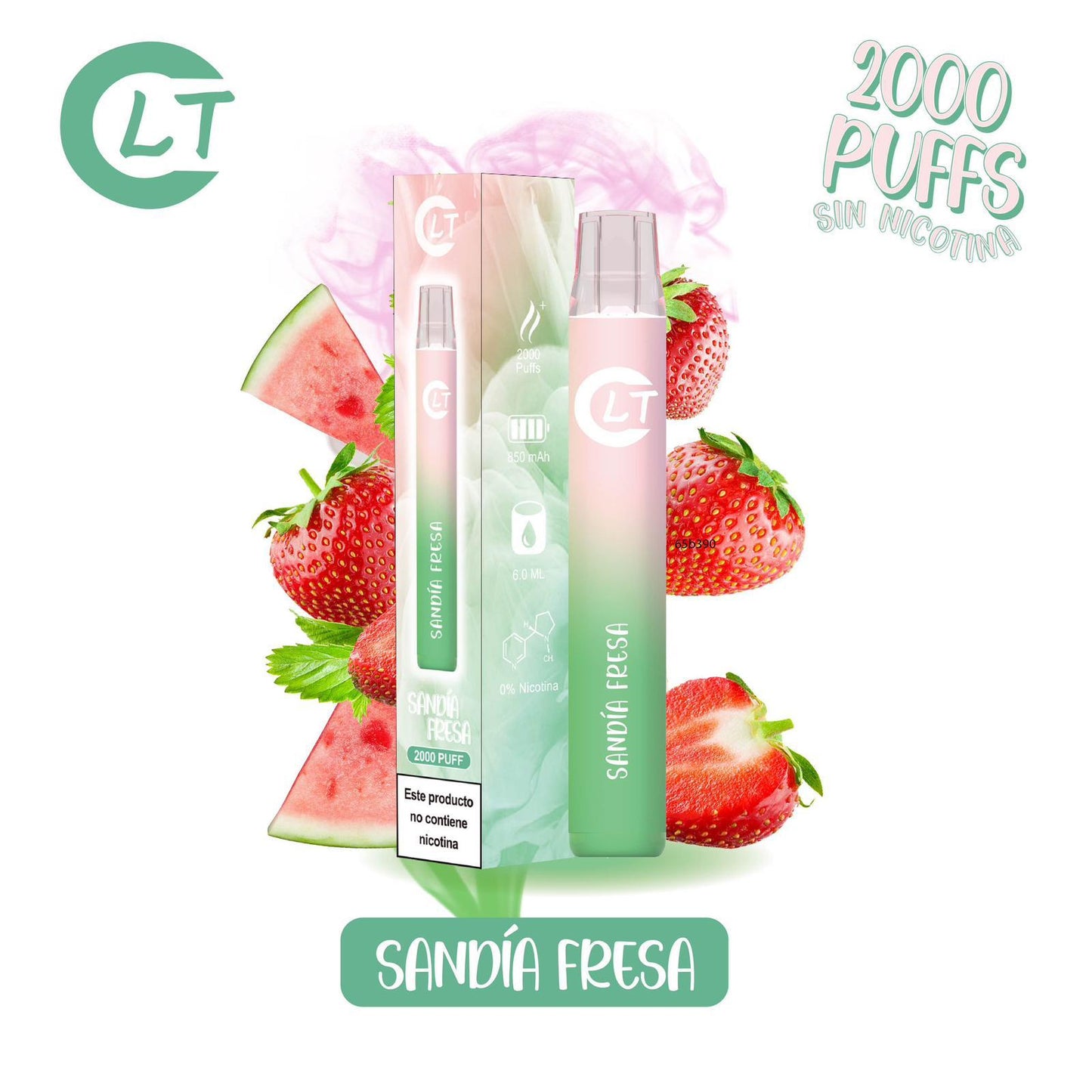 Vaper LT sin Nicotina Desechable Sandia Fresa